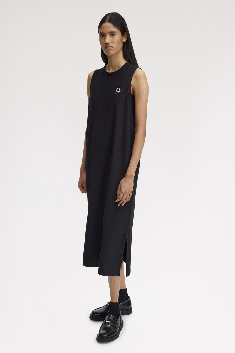RIB TRICOT SLEEVELESS DRESS