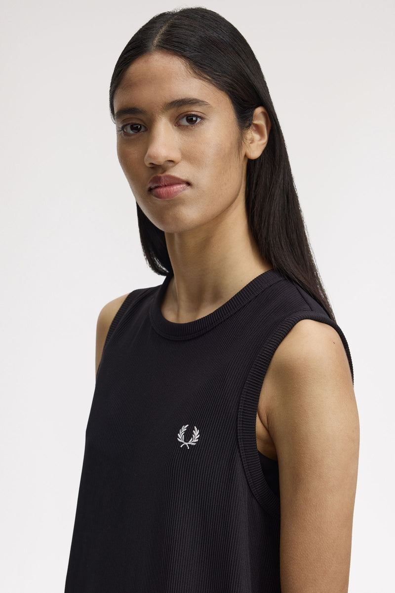 RIB TRICOT SLEEVELESS DRESS