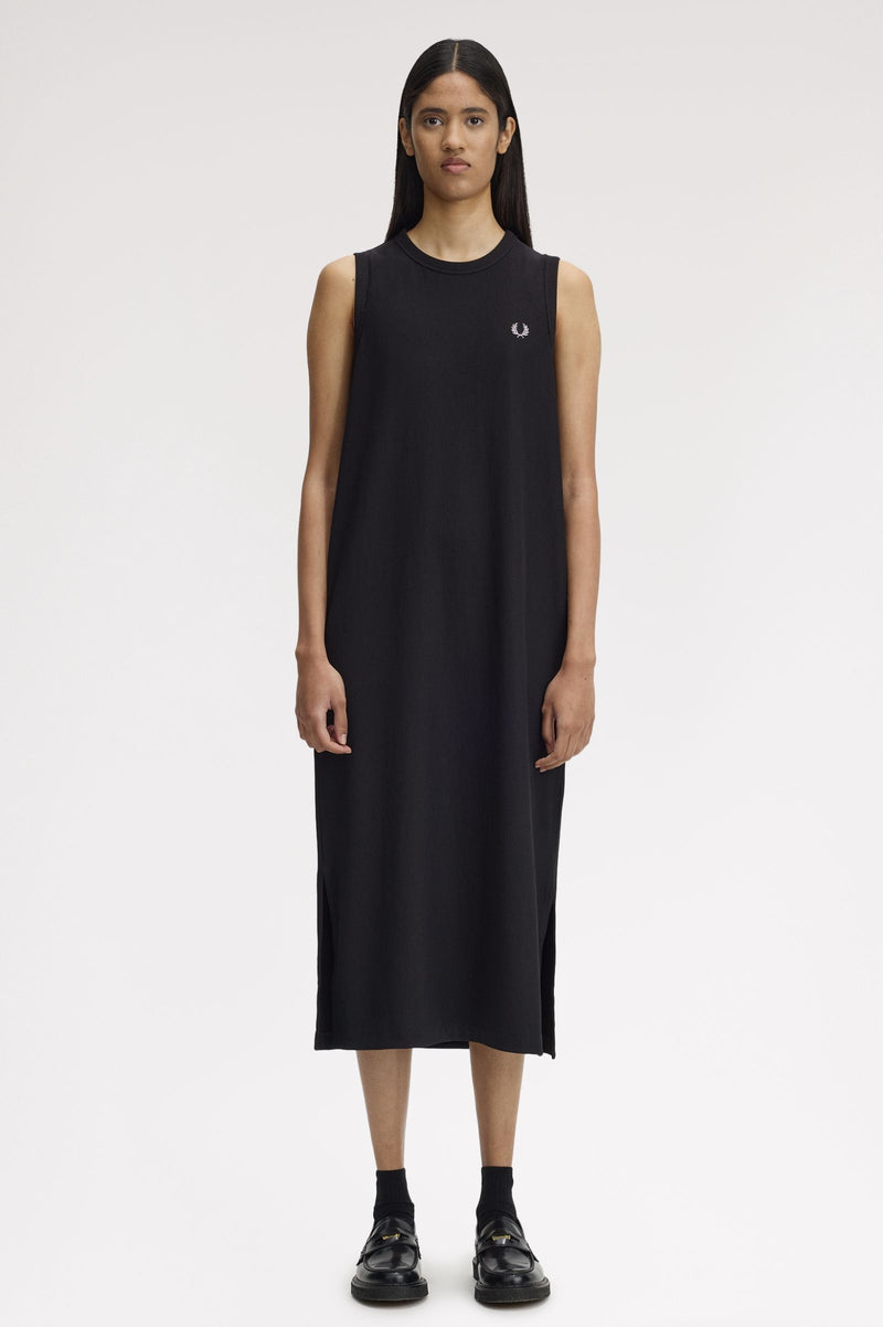 RIB TRICOT SLEEVELESS DRESS