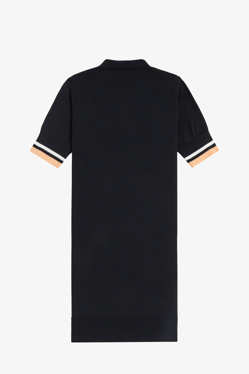 BOLD TIPPED KNITTED SHIRT DRESS