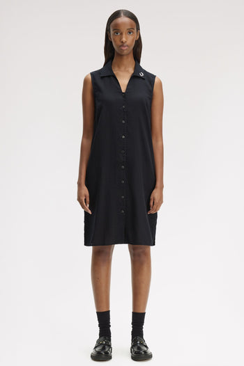 SHEER STRIPE SLEEVELESS DRESS