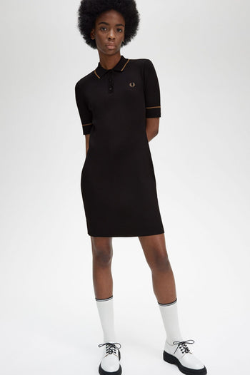 FRED PERRY RIBBED WOVEN SHIRT DRESS