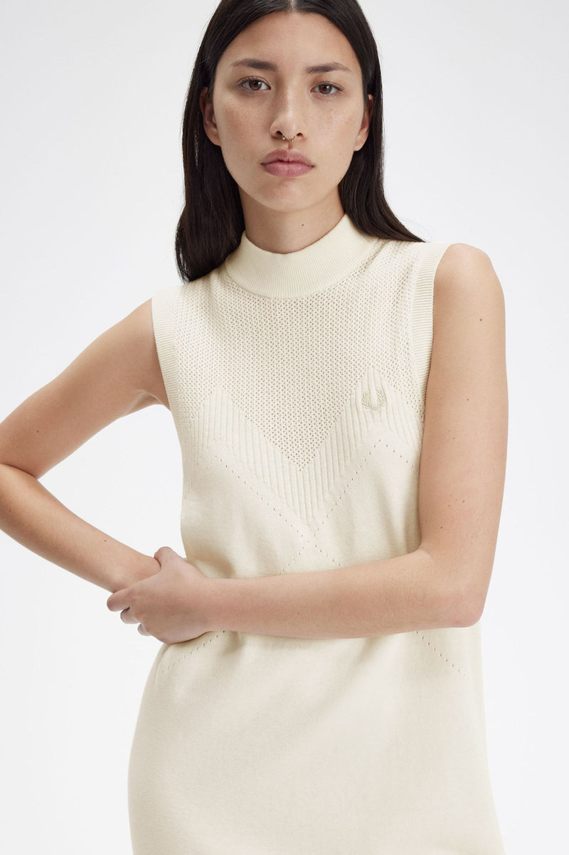 POINTELLE DETAIL KNITTED DRESS