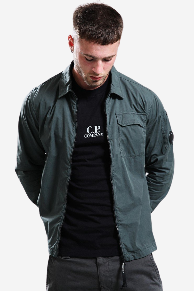 ORGANIC GABARDINE ZIPPED OVERSHIRT