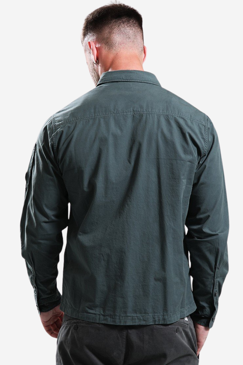 ORGANIC GABARDINE ZIPPED OVERSHIRT