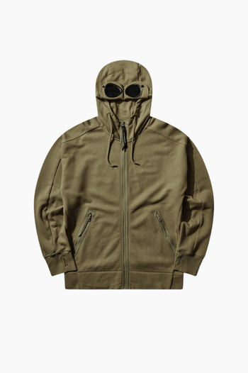 DIAGONAL RAISED FLEECE GOGGLE SWEATSHIRT