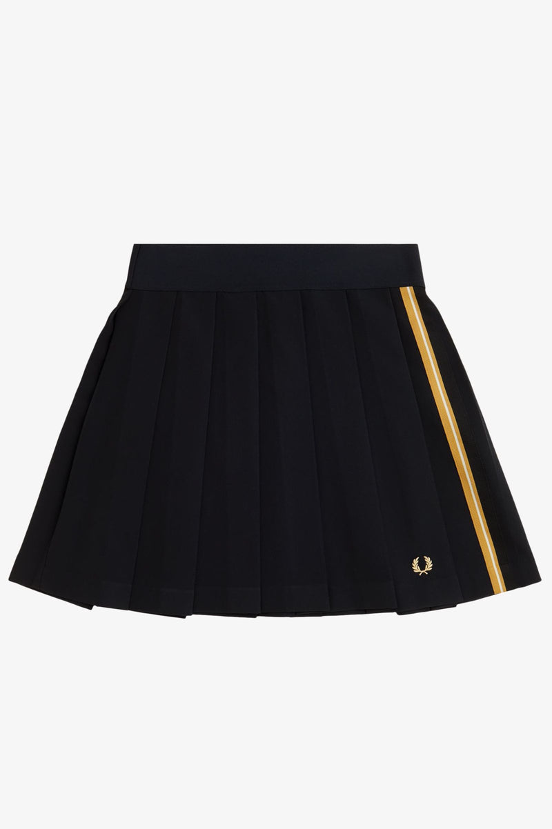 TAPE DETAIL PLEATED SKIRT