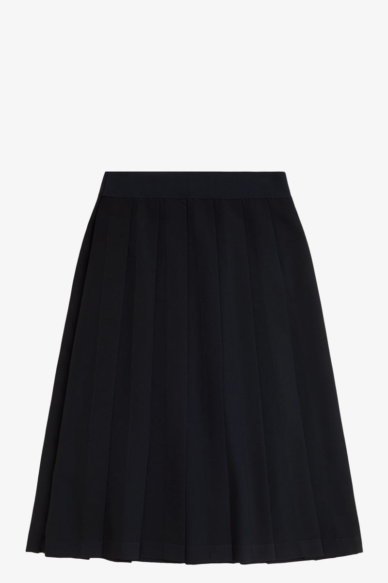 TAPE DETAIL PLEATED MIDI SKIRT