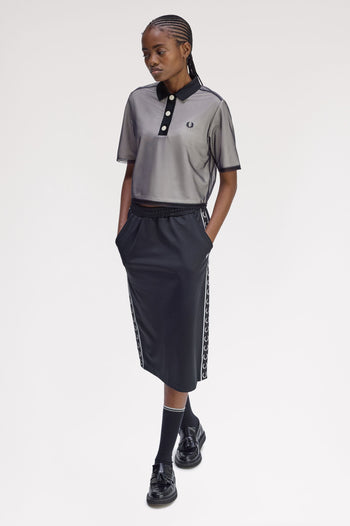 MESH OVERLAY POLO SHIRT