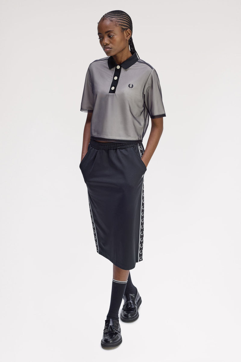 MESH OVERLAY POLO SHIRT