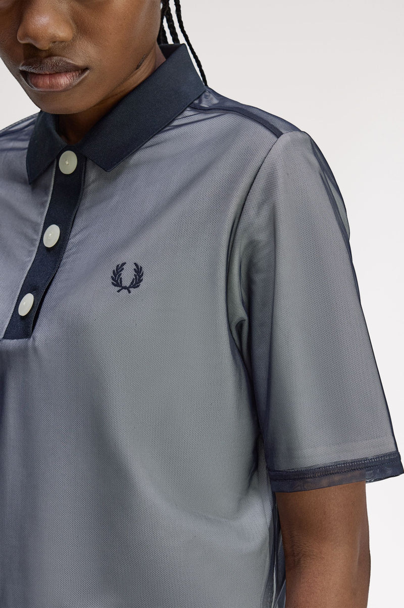 MESH OVERLAY POLO SHIRT