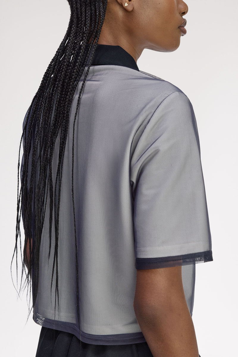 MESH OVERLAY POLO SHIRT
