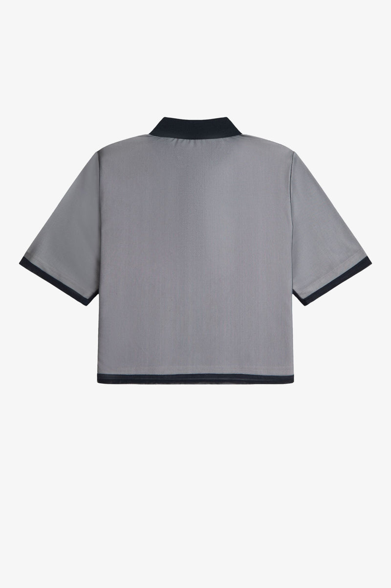 MESH OVERLAY POLO SHIRT