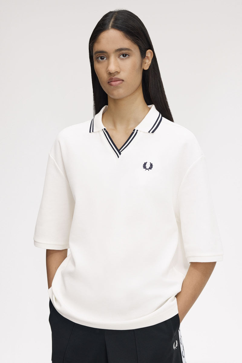 OPEN COLLAR TIPPED POLO SHIRT