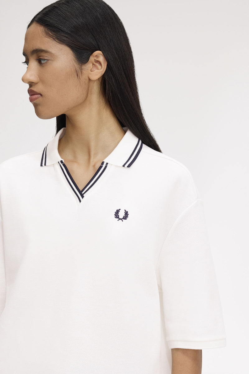 OPEN COLLAR TIPPED POLO SHIRT