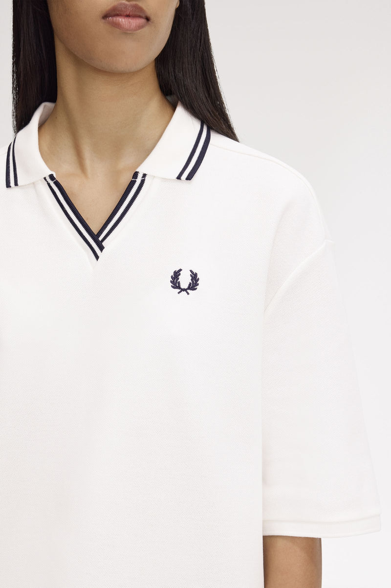 OPEN COLLAR TIPPED POLO SHIRT