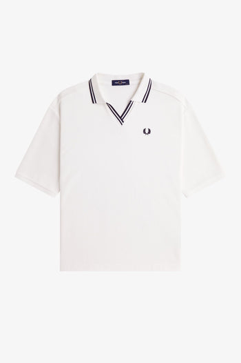 OPEN COLLAR TIPPED POLO SHIRT