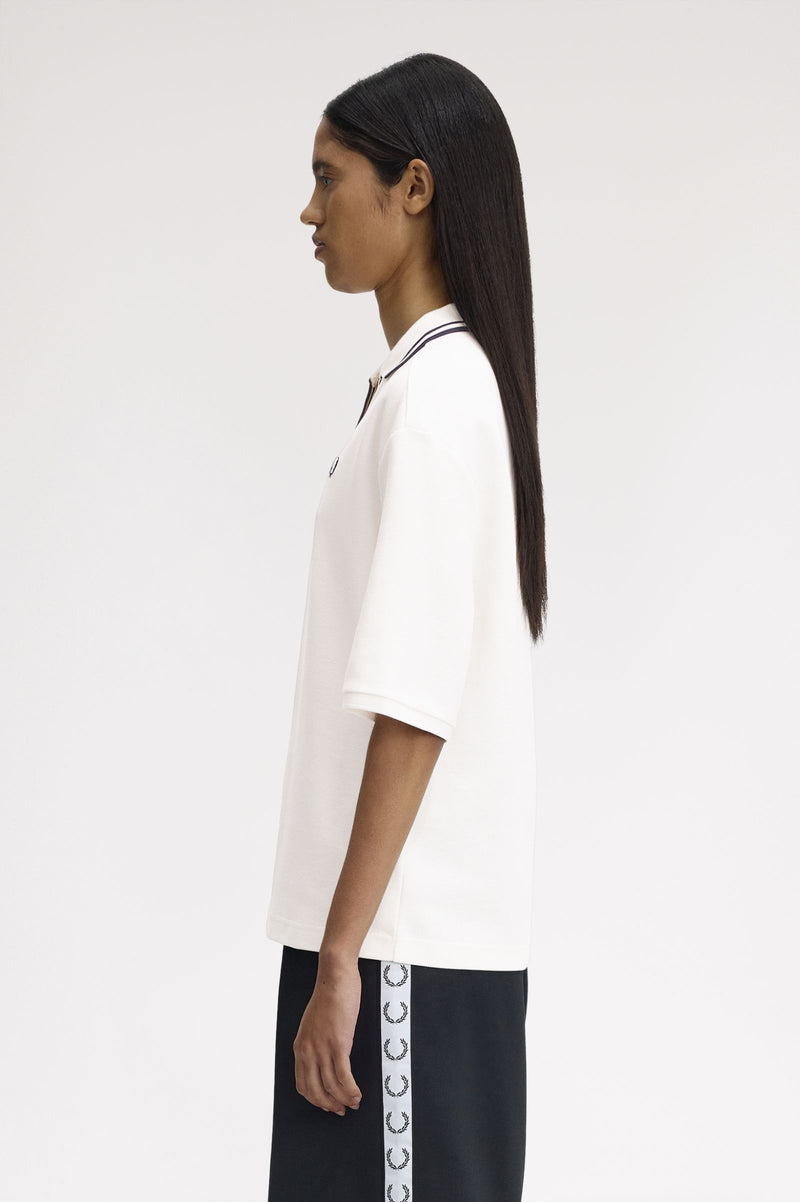 OPEN COLLAR TIPPED POLO SHIRT