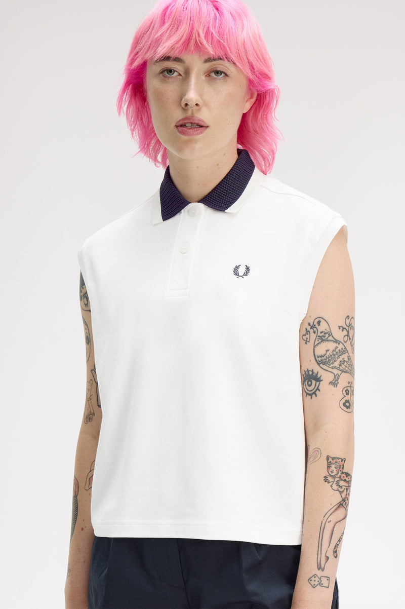 MESH COLLAR POLO SHIRT