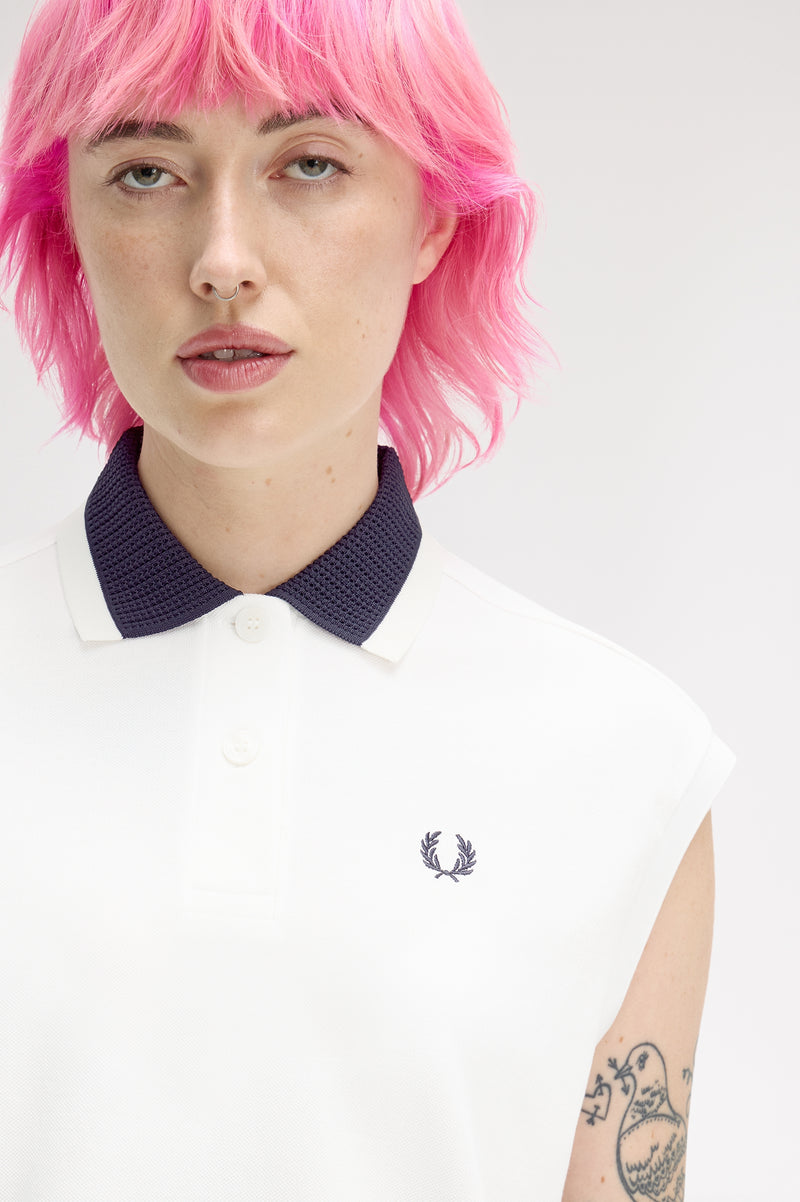 MESH COLLAR POLO SHIRT