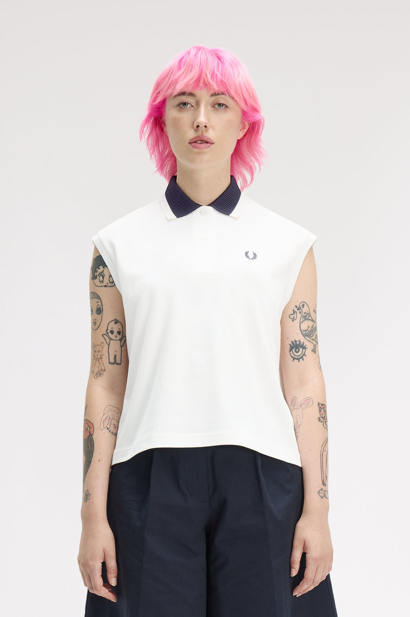 MESH COLLAR POLO SHIRT