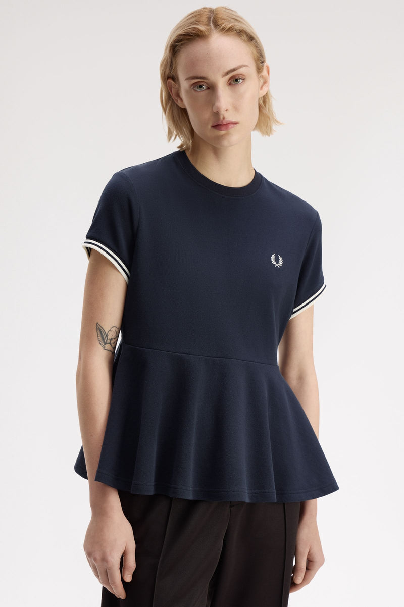PEPLUM PIQUE T-SHIRT