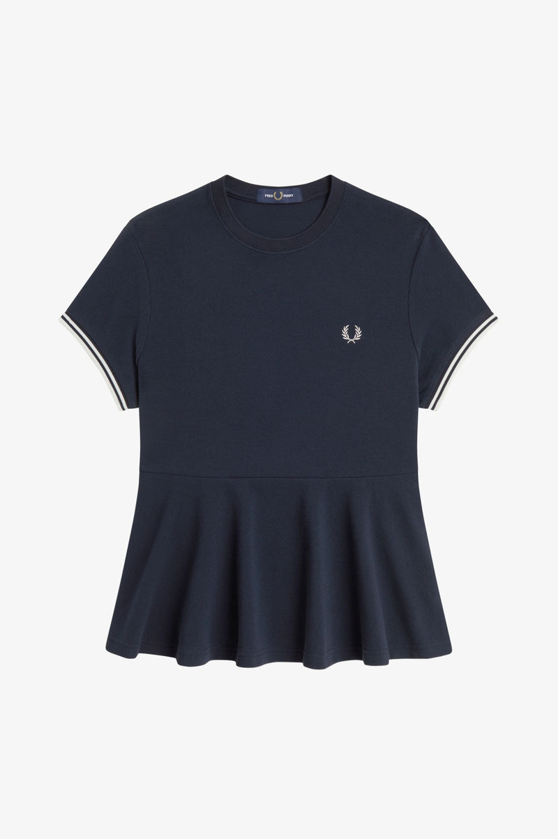 PEPLUM PIQUE T-SHIRT