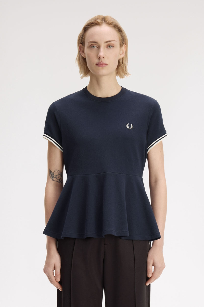 PEPLUM PIQUE T-SHIRT