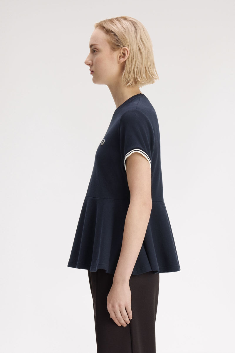 PEPLUM PIQUE T-SHIRT