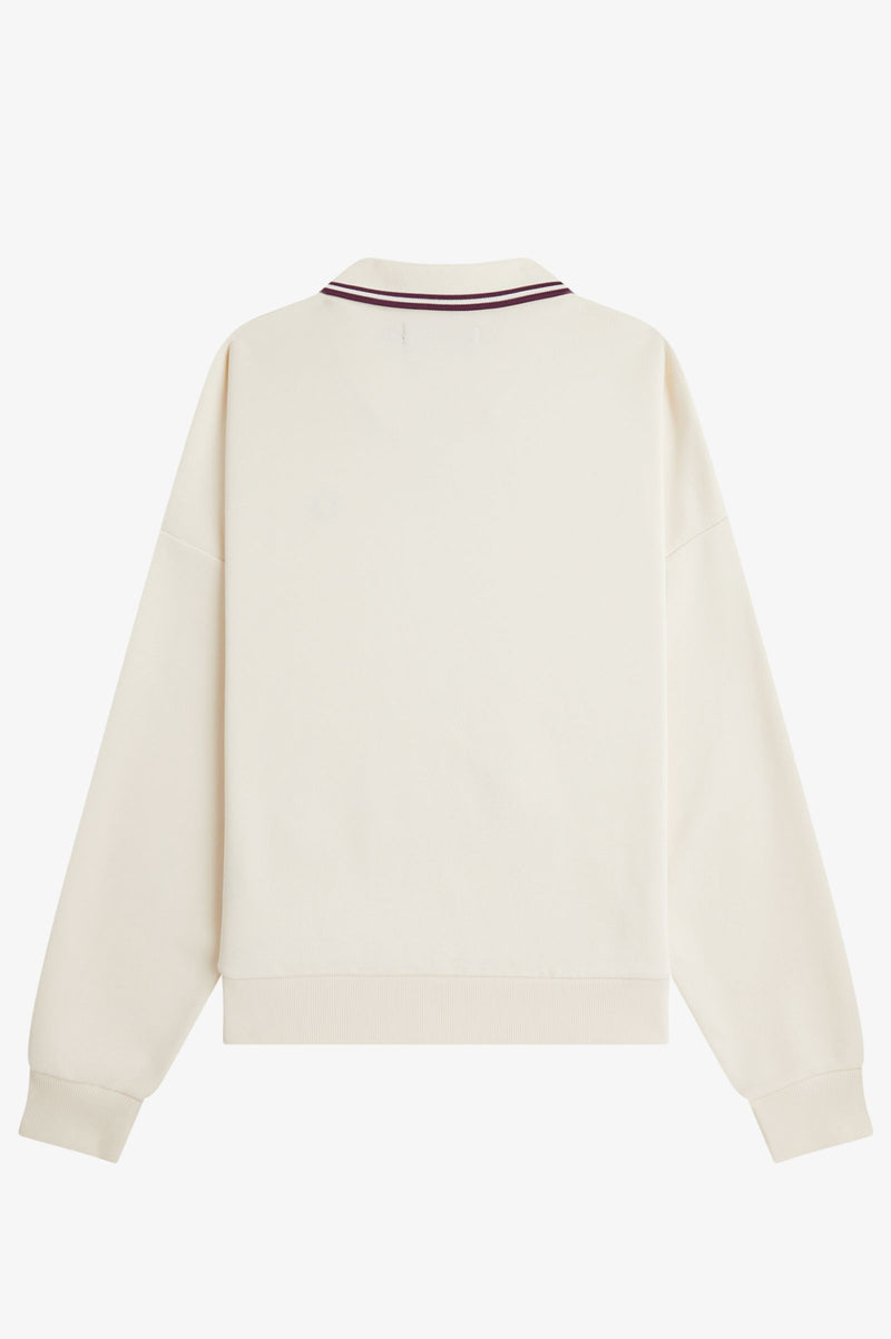 TIPPED OPEN COLLAR SWEATSHIRT