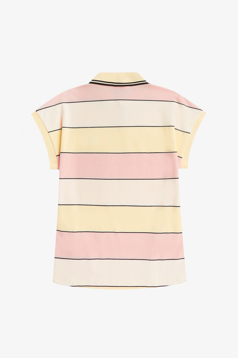 FRED PERRY STRIPED KEYHOLE PIQUE SHIRT