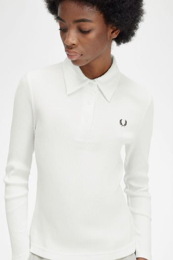 FRED PERRY LONG SLEEVE RIBBED POLO SHIRT
