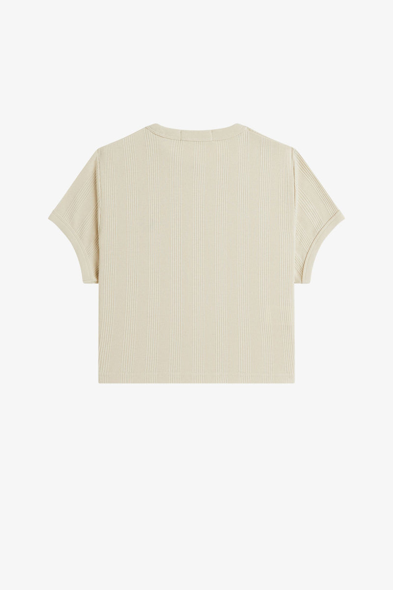 CROPPED RIBBED T-SHIRT