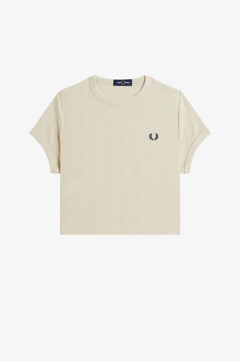 CROPPED RIBBED T-SHIRT