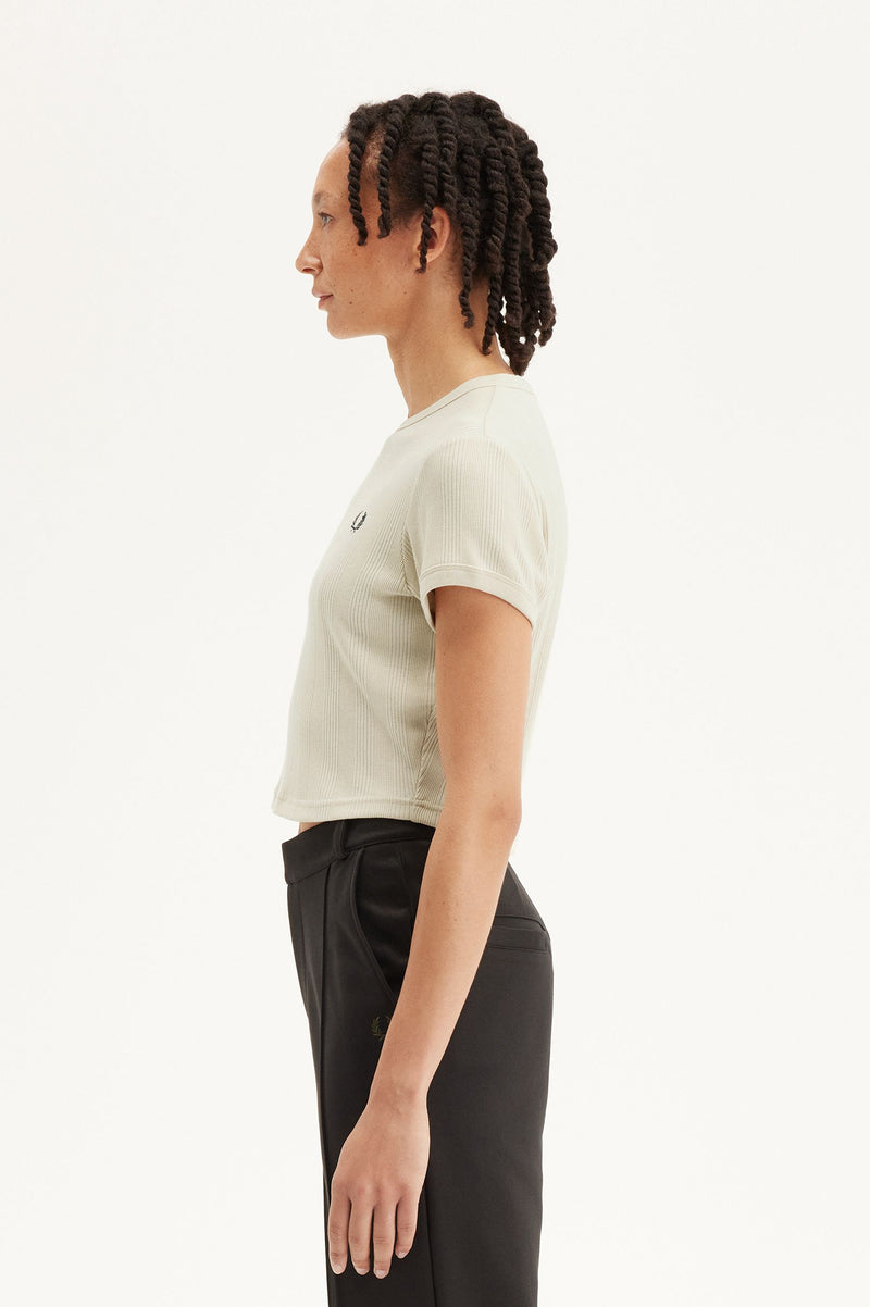 CROPPED RIBBED T-SHIRT