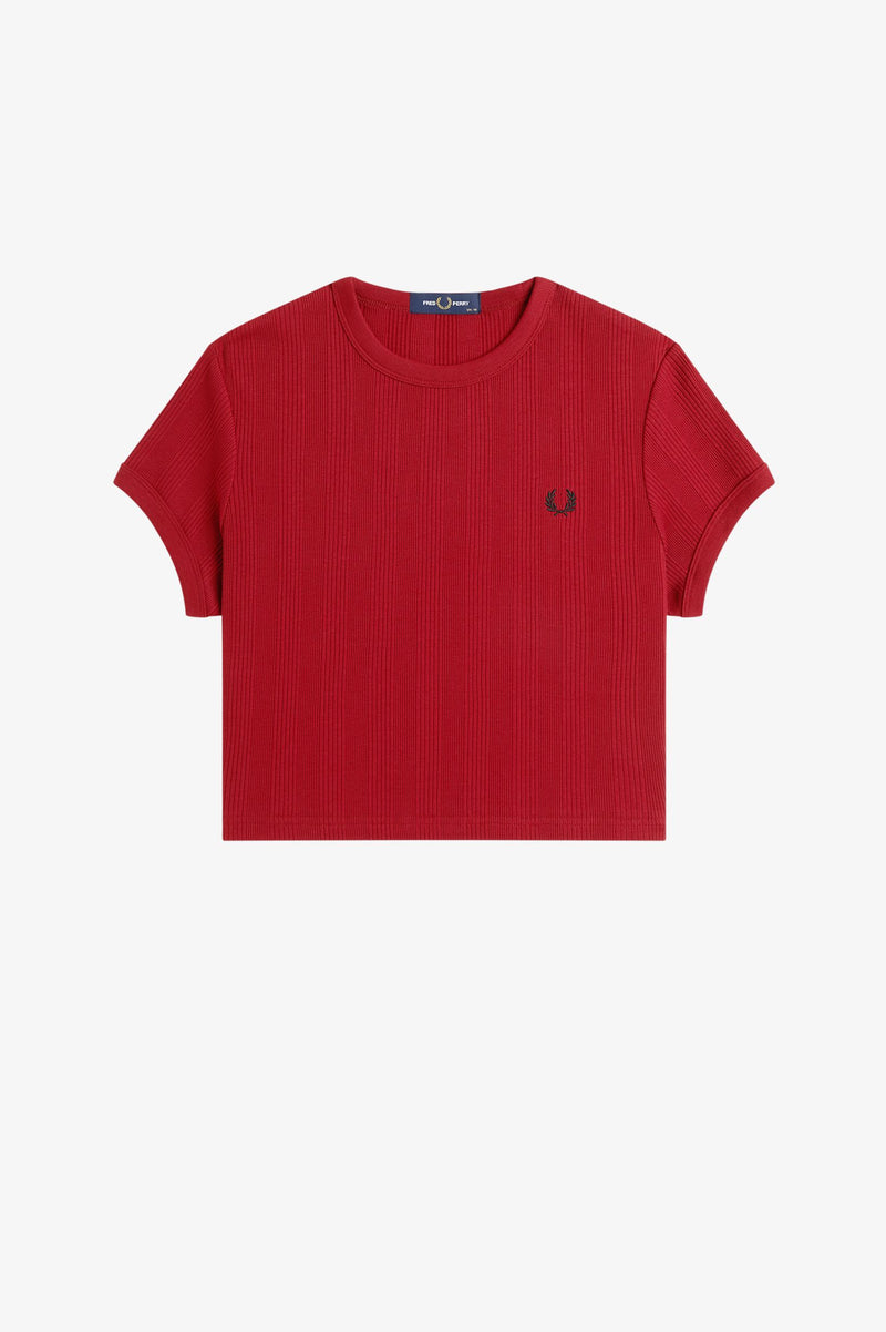 CROPPED RIBBED T-SHIRT