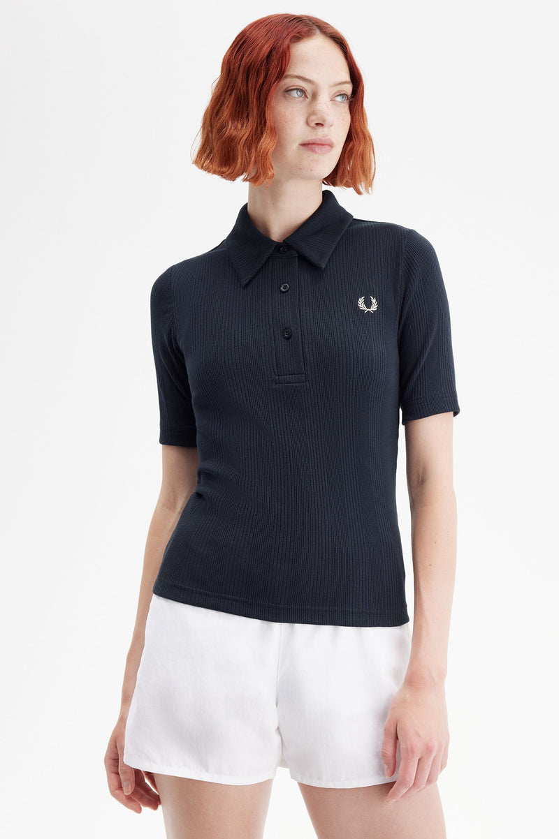 RIBBED POLO SHIRT