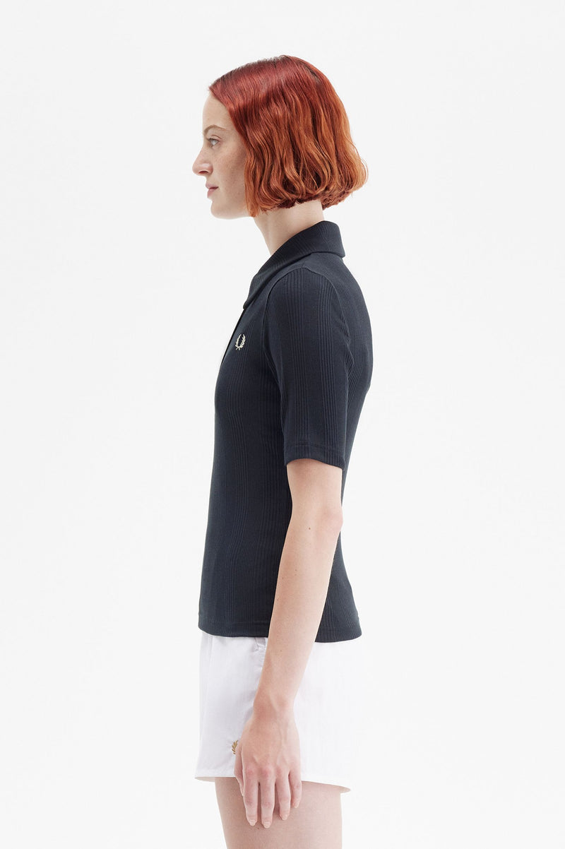RIBBED POLO SHIRT
