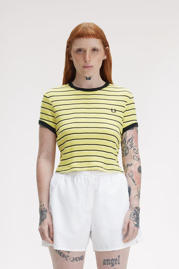 STRIPED RIBBED T-SHIRT
