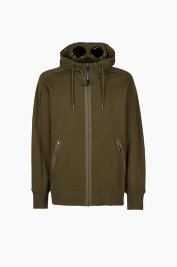 DIAGONAL RAISED FLEECE GOGGLE SWEATSHIRT