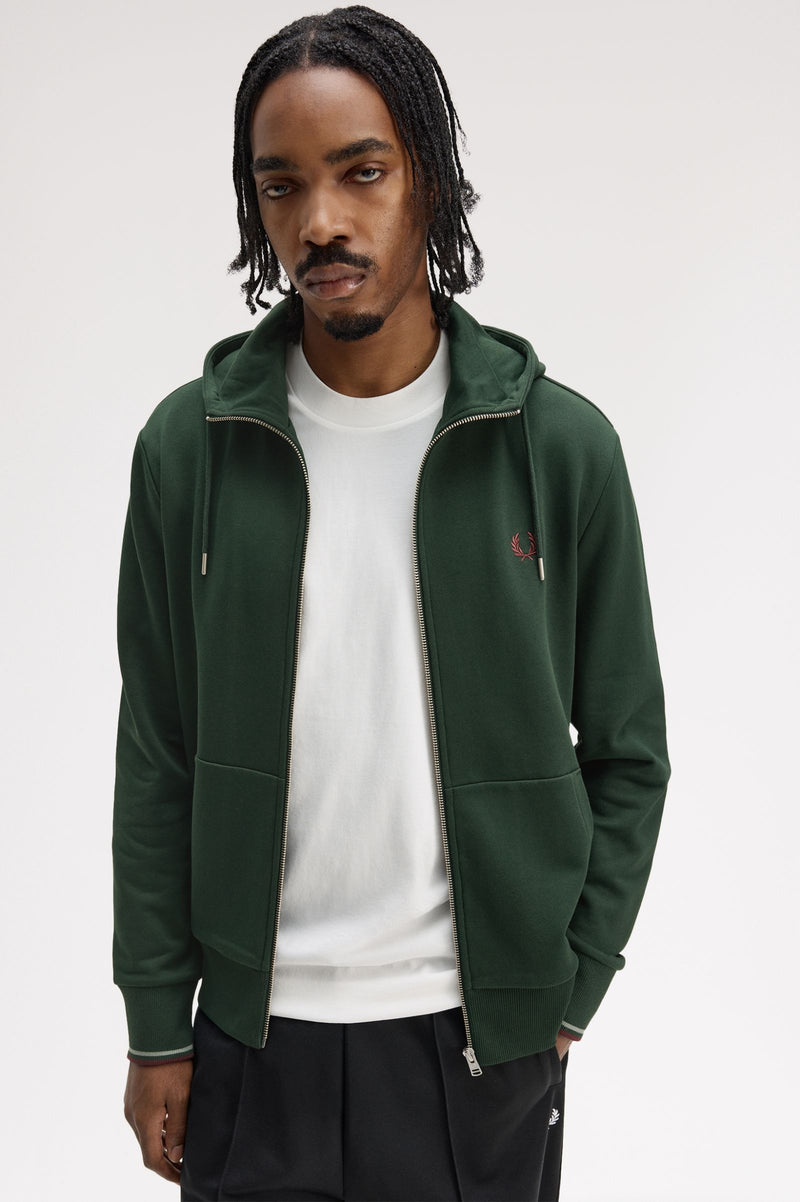 HOODED ZIP THROUGH SWEATSHIRT