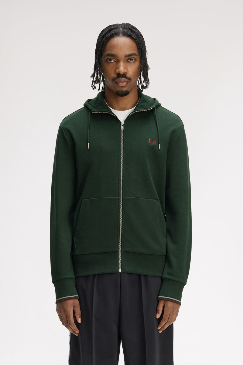 HOODED ZIP THROUGH SWEATSHIRT