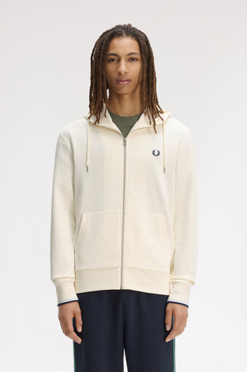 HOODED ZIP-THROUGH SWEATSHIRT