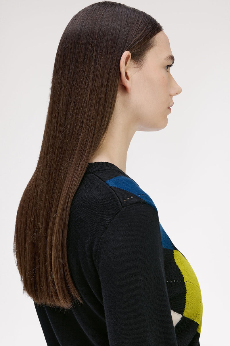 ARGYLE POINTELLE JUMPER