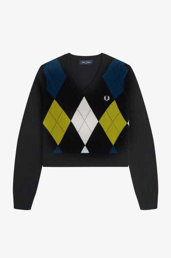 ARGYLE POINTELLE JUMPER