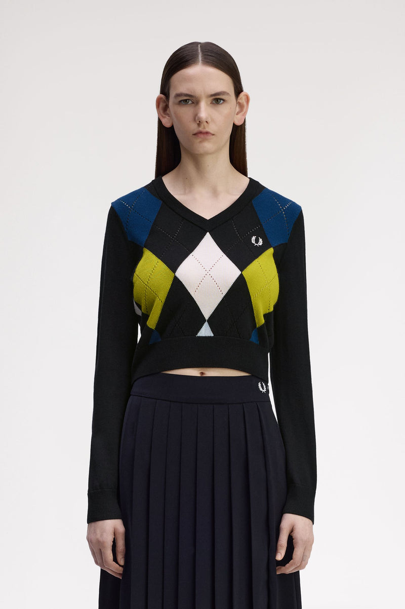 ARGYLE POINTELLE JUMPER