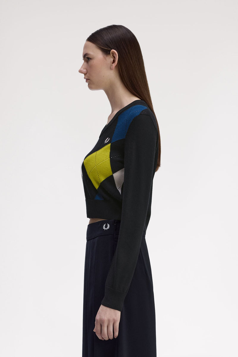 ARGYLE POINTELLE JUMPER