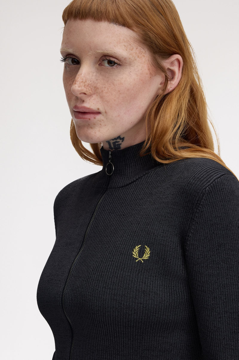 ZIP-THROUGH MTLLC RIBBD JUMPER