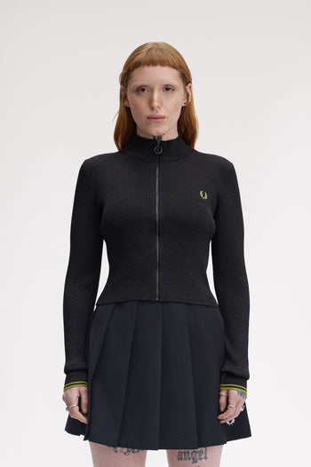 ZIP-THROUGH MTLLC RIBBD JUMPER