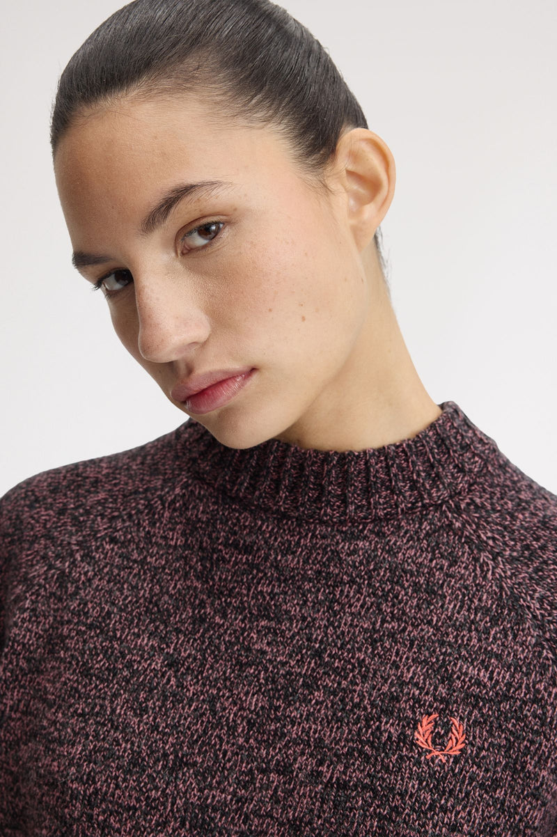 TWISTED MARL MOCK NECK JUMPER